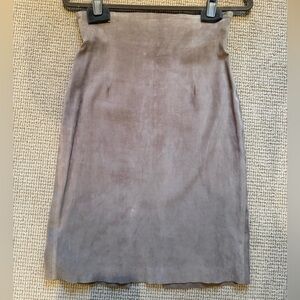 Taupe Suede Pencil Skirt - Women